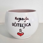 Lonec Bali z ročno poslikavo Najboljša učiteljica s srcem